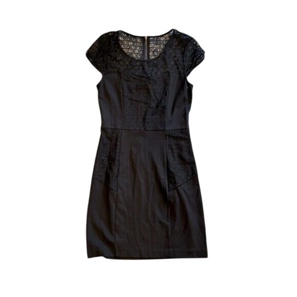 Kensie Little Black‎ Dress with Lace Inserts So Versatile and Classic Size Small - Picture 1 of 9
